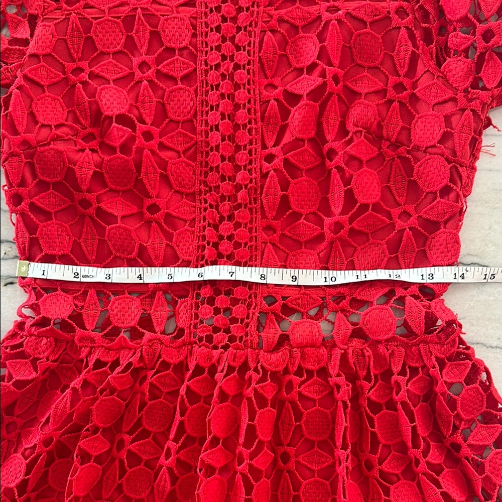 Red Lace Mock Neck Sundress - Picture 9 of 9